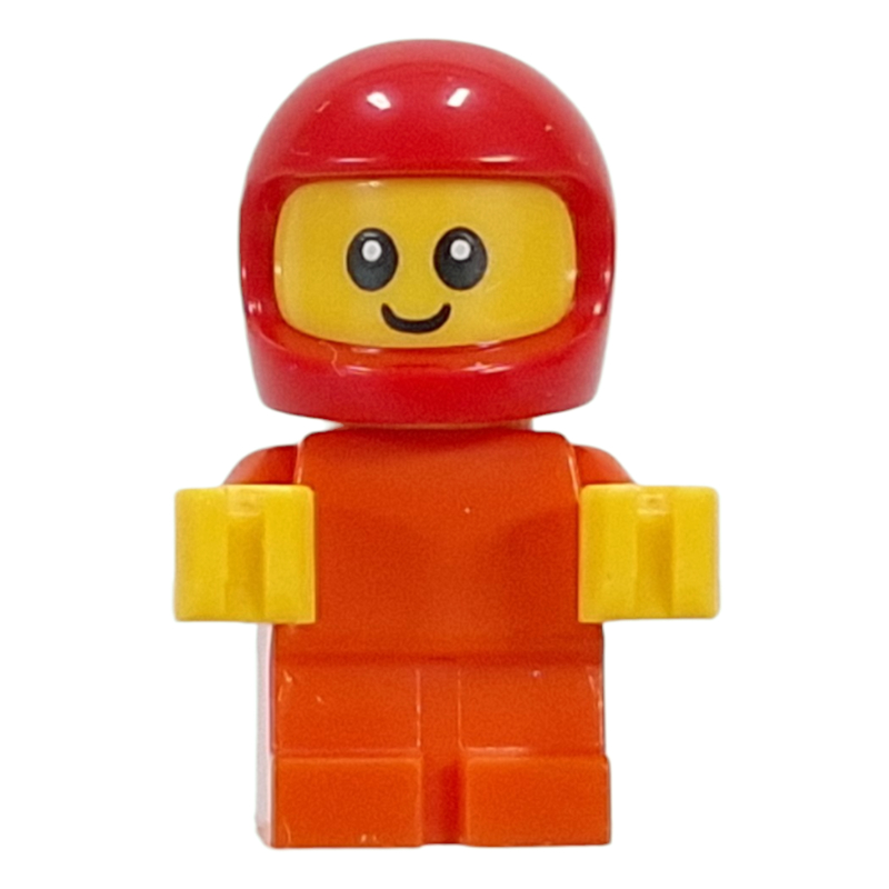 Lego Baby, Racer, Reddish Orange Body, Red Helmet
