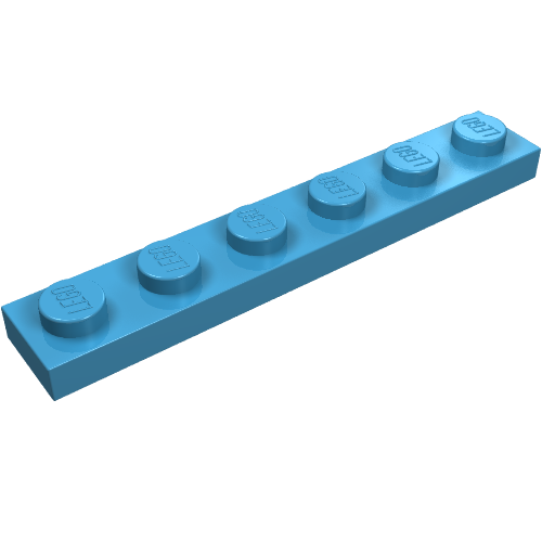 Lego Plate 1 x 6 / Maersk Blue