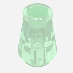 Cone 1 x 1 [No Top Groove] / Trans-Green
