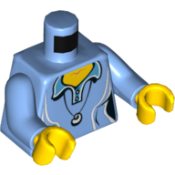 Lego Torso Shirt with Two Buttons and Shell Pendant Print, Medium Blue Arms, Yellow Hands / Medium Blue