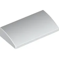 Brick Curved 2 x 4 x 2/3 No Studs [No Bottom Tubes] / White