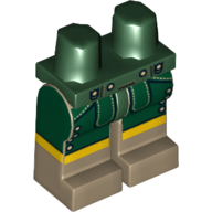 Lego Hips and Dark Tan Legs with Lederhosen Print / Dark Green