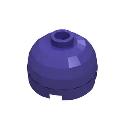 Brick Round 2 x 2 Dome Top, Blocked Open Stud, Bottom Axle Holder / Dark Purple