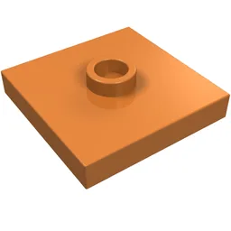 Plate Special 2 x 2 with Groove and Center Stud (Jumper) / Medium Nougat