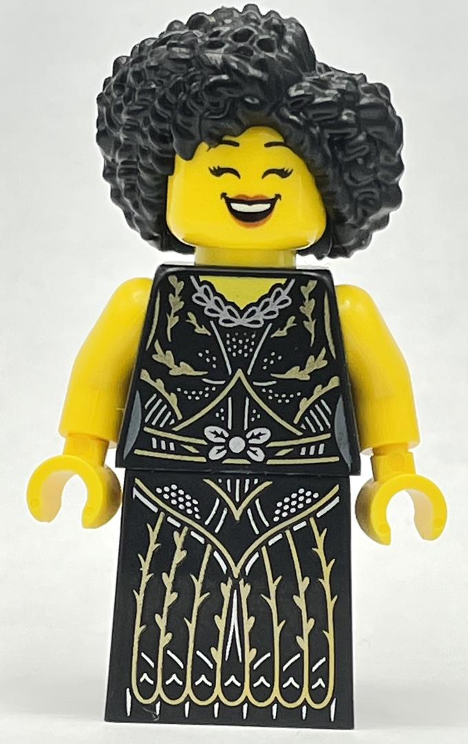 Lego Jazz Singer - Black Torso, Black Dress, Black Hair