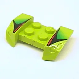 Mudguard 2 x 4 with Molded Headlights and Red/Black/Green Print / Lime