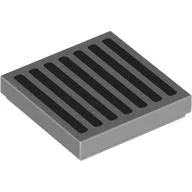 Tile 2 x 2 with Black Lines Print / Light Bluish Gray