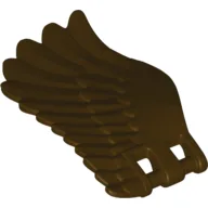 Creature Body Part, Wing 4 x 7 Left with Feathers and Handles for Clips / Dark Brown