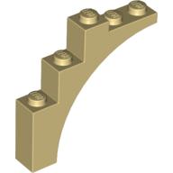 Lego Brick Arch 1 x 5 x 4 [Continuous Bow] / Tan