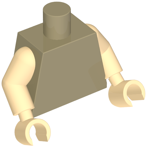 Lego Torso Durmstrang Stag Coat of Arms Print, Light Nougat Arms and Hands / Dark Tan