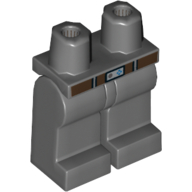 Lego Hips and Dark Bluish Gray Legs with Dark Brown Belt, Silver Belt Buckle print / Dark Bluish Gray