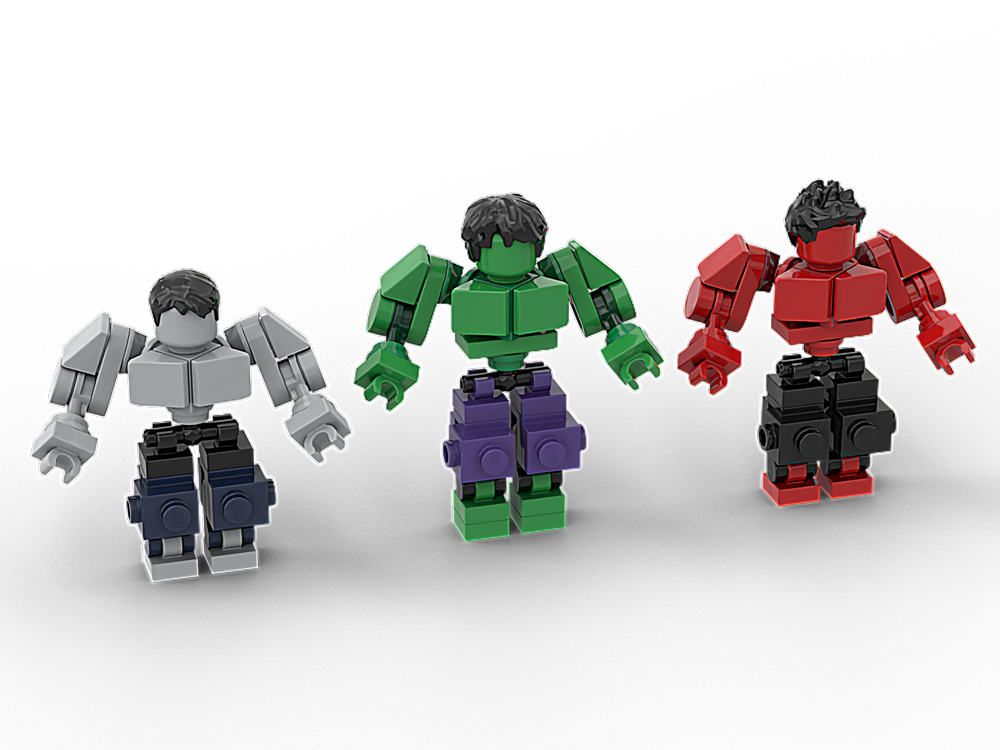 Lego Minifig Scale "Mid-Fig" Body - Marvel - Hulk