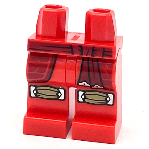 Lego Hips and Red Legs with Dark Red Robe and Belt, Tan Knee Pads print / Red