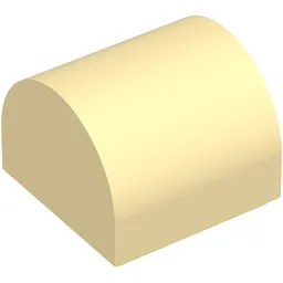 Brick Curved 1 x 1 x 2/3 Double Curved Top, No Studs / Tan