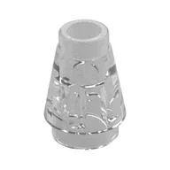 Cone 1 x 1 [Top Groove] / Trans-Clear