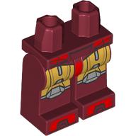 Lego Hips and Dark Red Legs with Red and Gold Armor Plating Print / Dark Red
