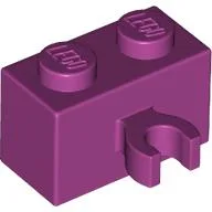 Brick Special 1 x 2 with Vertical Clip [Open O Clip] / Magenta