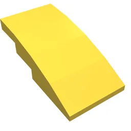 Brick Curved 4 x 2 No Studs / Yellow