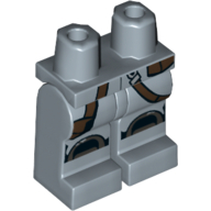 Lego Hips and Sand Blue Legs with Silver Knee Pads and Dark Brown Bag and Belt Print / Sand Blue