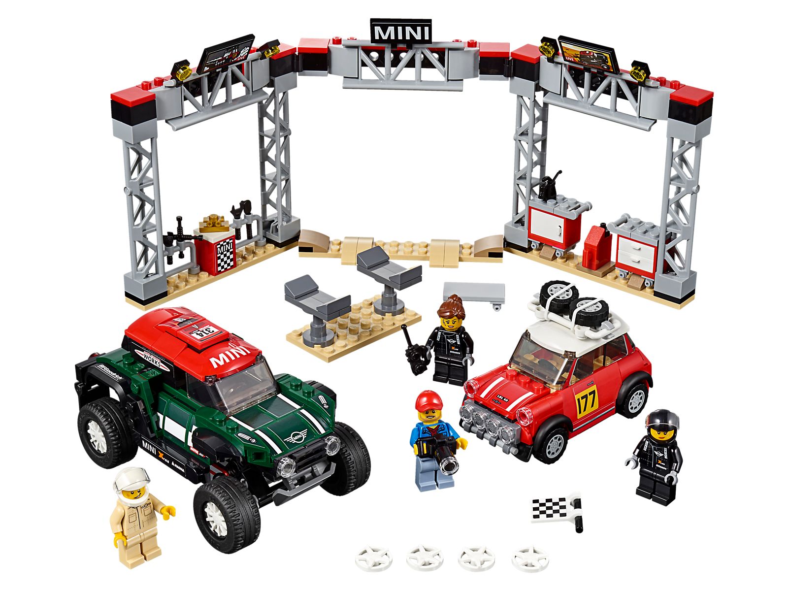 Lego 1967 Mini Cooper S Rally and 2018 MINI John Cooper Works Buggy