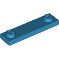 Lego Plate Special 1 x 4 with 2 Studs with Groove [New Underside] / Dark Azure