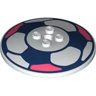 Dish 6 x 6 Inverted (Radar) with Dark Blue/Coral Football Print (Soccer)