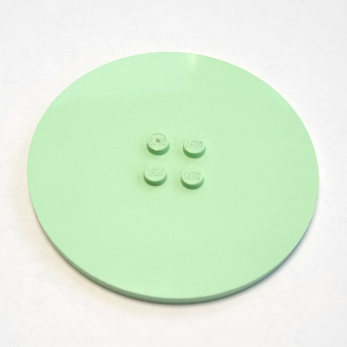 Lego Plate Special Round 8 x 8 with 2 x 2 Center Studs without Groove / Light Green