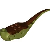 Animal Body Part, Dinosaur, Raptor Body with Dark Brown and Reddish Brown Markings Print / Olive Green
