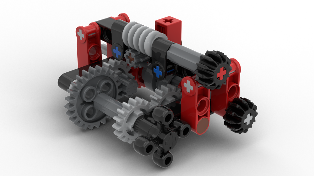Lego Rotation-Controlled Gearbox