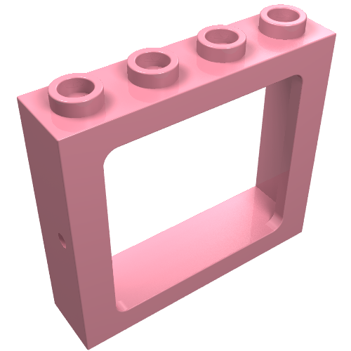 Lego Window 1 x 4 x 3 Train with All Studs Hollow / Pink