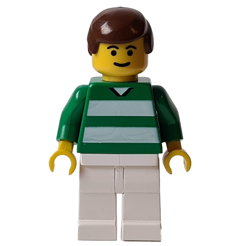 Lego Soccer Player Green Torso, White Legs #11
