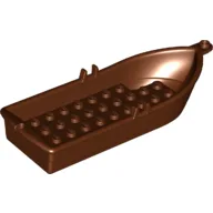 Boat / Rowing Boat 14 x 5 x 2 with Oarlocks [No Hollow Inside Studs] / Reddish Brown