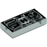 Tile 1 x 2 with Hero Factory HUD / Wrist Computer Print / Trans-Light Blue