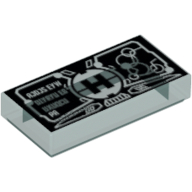 Lego Tile 1 x 2 with Hero Factory HUD / Wrist Computer Print / Trans-Light Blue