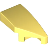 Brick Wedged, Curved 2 x 1 with Stud Notch Right / Bright Light Yellow
