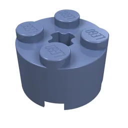 Brick Round 2 x 2 with Axle Hole / Sand Blue