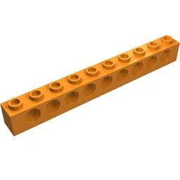 Technic Brick 1 x 10 [9 Pin Holes] / Orange