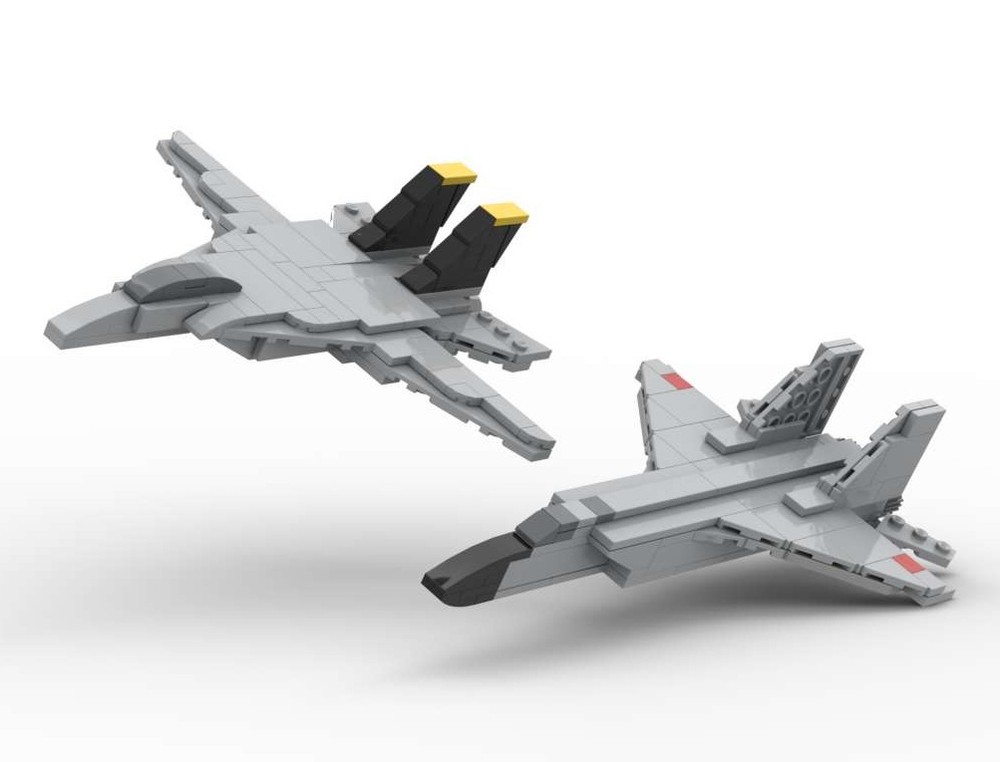 Lego F-14 and Mig-31 (1/110 scale)
