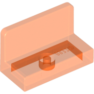 Lego Panel 1 x 2 x 1 [Rounded Corners] / Trans-Neon Orange