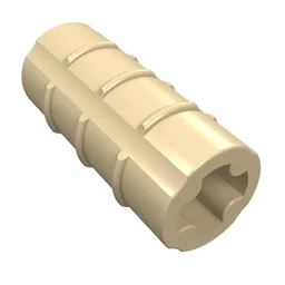 Technic Axle Connector Ridged [with x Hole x Orientation] / Tan