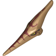 Lego Animal Body Part, Dinosaur, Pteranodon Head with Eyes and Dark Red Stripes Print