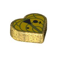 Lego Tile 1 x 1 Heart with Yellow Leaf, Face print (Korok)