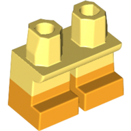 Lego Legs Short with Bright Light Orange Feet Pattern / Bright Light Yellow