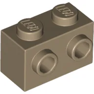 Brick Special 1 x 2 with 2 Studs on 1 Side / Dark Tan