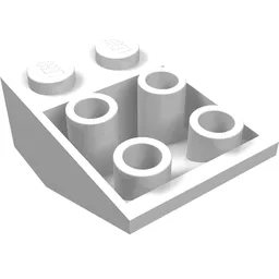 Brick Sloped Inverted 33° 3 x 2, No Connections between Studs, Ovoid Bottom Pin / White