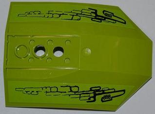 Lego Cockpit 8 x 6 x 2 Curved with Black Lines on Lime Background Pattern (Stickers) - Set 8079