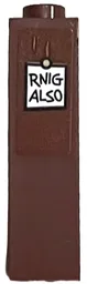 Brick 1 x 1 x 3 with Black 'RNIG ALSO' on White Note Pattern (Sticker) - Set 21326