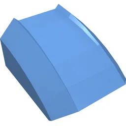 Brick Curved 2 x 2 with Lip, No Studs / Medium Blue