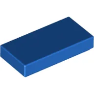 Tile 1 x 2 with Groove / Blue