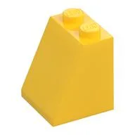 Brick Sloped 65° 2 x 2 x 2 with Bottom Tube / Yellow